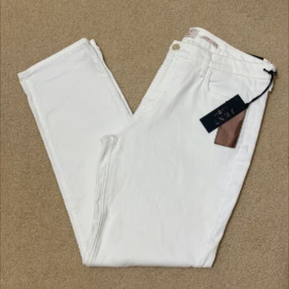 JEN7 by 7 for All Mankind Women's Straight Crop & Roll White Denim Jeans Size 14 - Picture 3 of 8